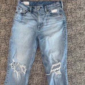 The Gap Cheeky High Rise Straight Leg Distressed Jeans sz 29/ 8 LONG